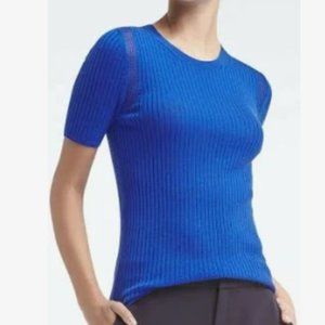 Banana Republic Blue Merino Wool Ribbed Tee -- Women's Size XS